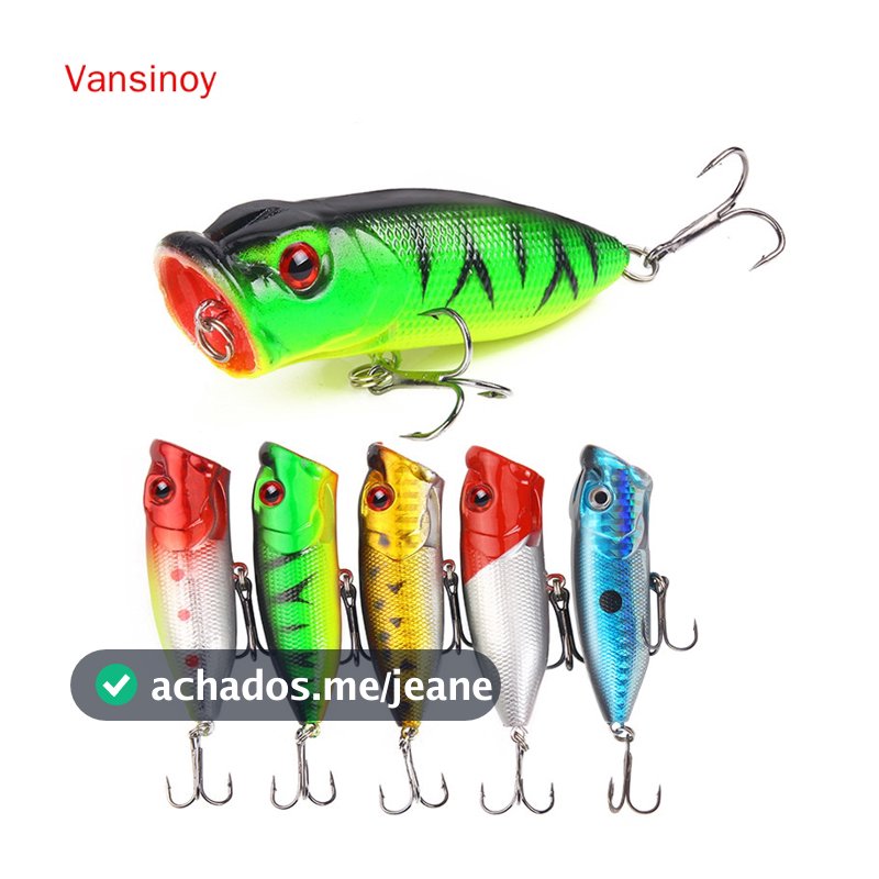 Isca tucunaré superfície Popper Pesca 7 cm /13g isca meia agua Biônico Onda De Esqui Isca Para Pesca 5-color Onda De Escalada Plástico Isca Resistente Ao Ar Livre Artes De Pesca Atacado