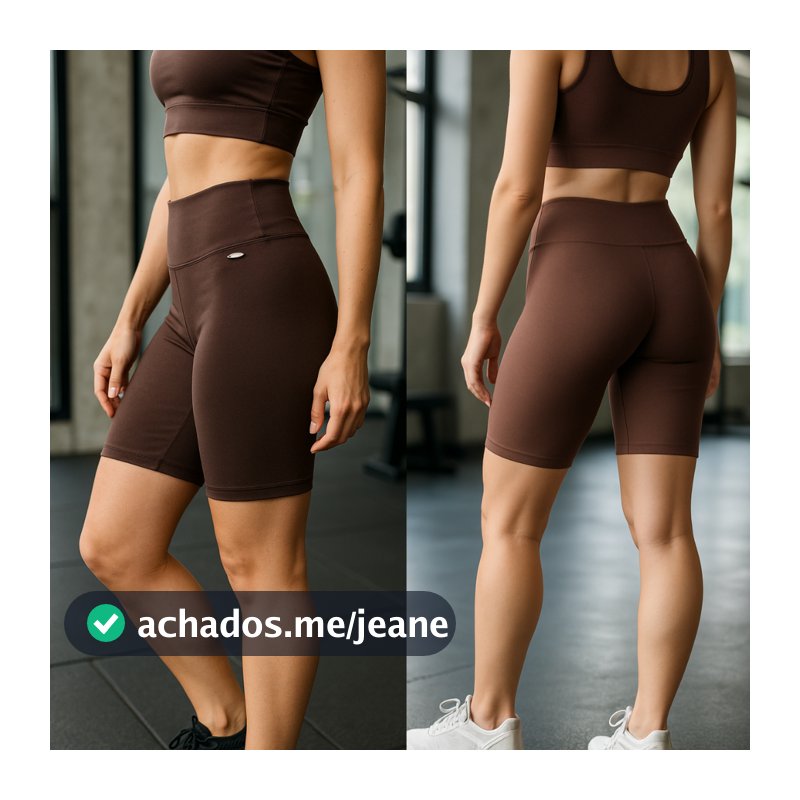 Bermuda Feminina Fitness Suplex Poliamida Cós Alto Não Transparente Academia