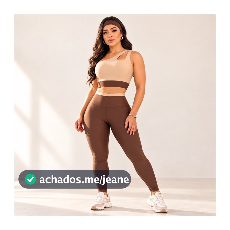 Conjunto Fitness Feminino Legging + Top Academia Suplex Zero Transparência
