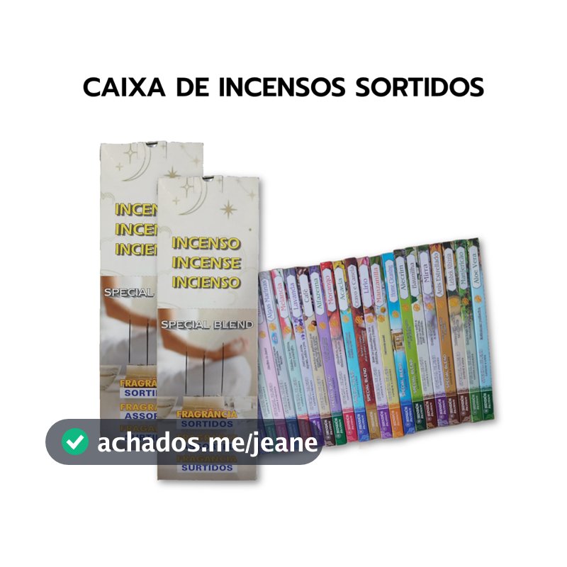 Incenso 100% Natural Sortidos / Caixa com 25 caixinhas 200 varetas
