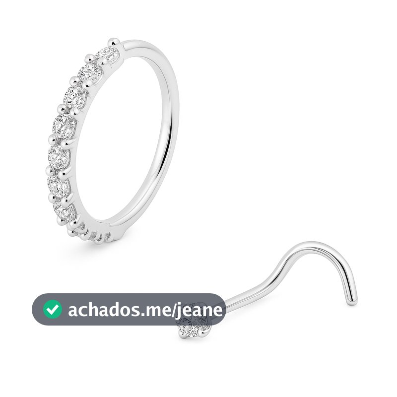 JF LEO-LOJA Kit Nostril Piercing Argola Cravejada Ponto Luz Simples e elegante