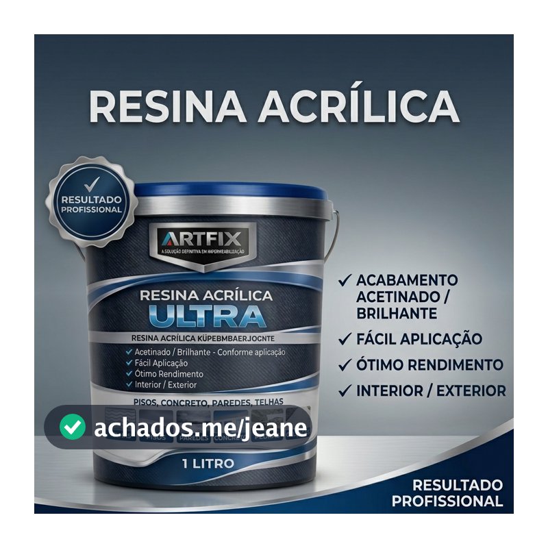 Resina Impermeabilizante  1L e 3,6 L Incolor Acrílica Brilhante ou Acetinada  para Telhas ou Tijolos