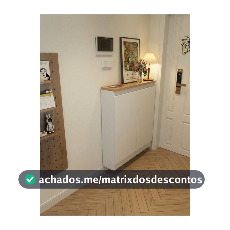 Armario Multiuso Suspenso em MDF de Entrada e Hall 90x20x60cm Maderes