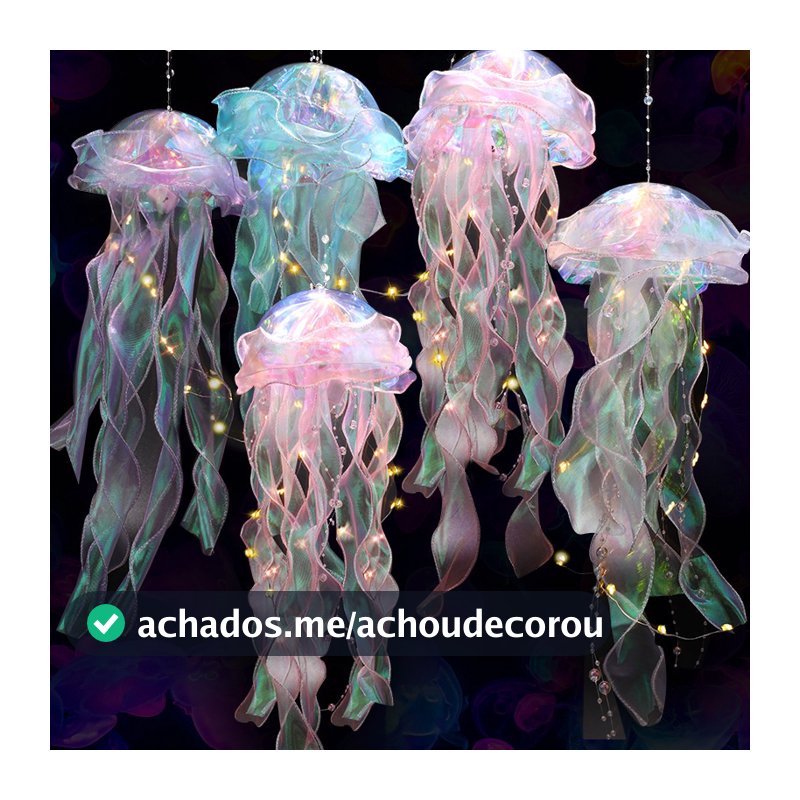 Decoração Sereia Tema Festa DIY Jellyfish Lanterna Under The Sea Colorful Pequena Ocean Parti Baby Shower