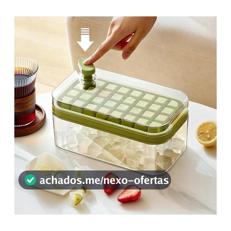 Forma De Gelo Pressão DUPLA 64 Cubos De Gelo Plástico Com Caixa De Armazenamento Doméstico