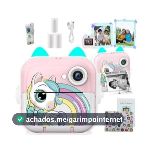 Câmera Fotográfica Infantil Imprime em Preto e Branco para Colorir Brinquedo DIY Criativo Digital HD Fotos e Vídeos Pres