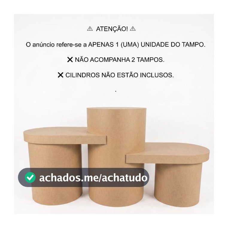 Tampo Para Mesa Encaixa nos Cilindros Padrão Meia Lua Orgânico 1 unidade