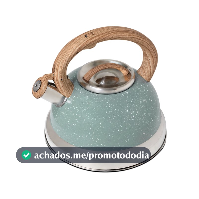 Chaleira com Apito e Indução - Brinox Roma 2,7 litros Verde Botanika