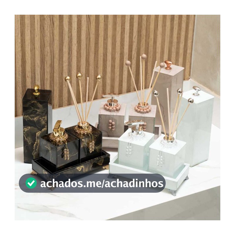 KIT LAVABO COMPLETO EFEITO MÁRMORE COM PORTA ESCOVA DE DENTE BANDEJA 20X10