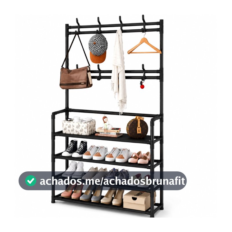 Sapateira com Cabideiro 5 Prateleiras Organizador para Roupas e Sapatos