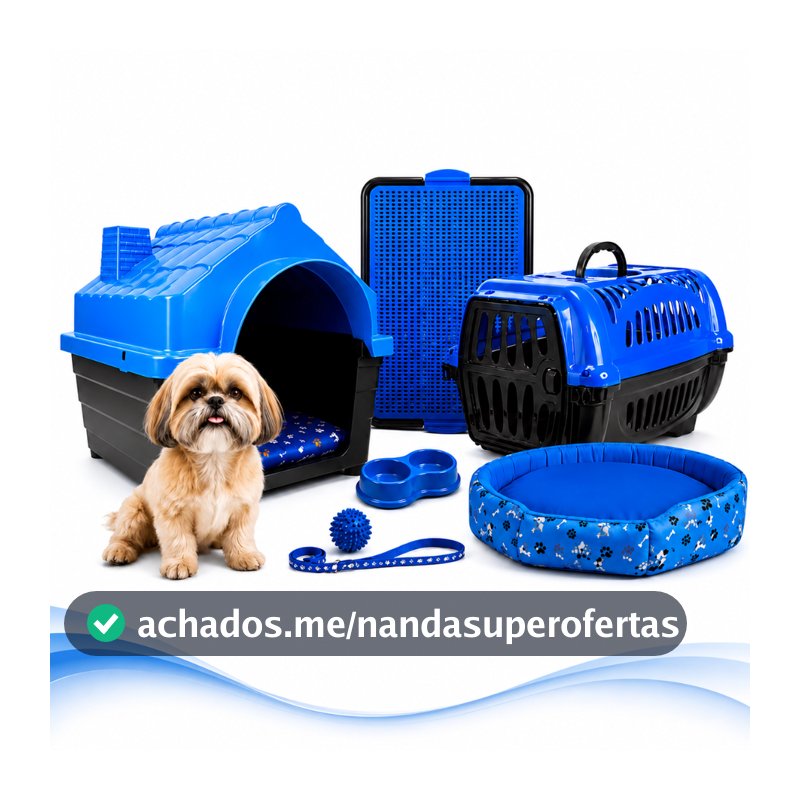 Kit Cachorro Completo Raças Pequenas Gatos Casinha Caixa de Transporte Caminha Milao Europa
