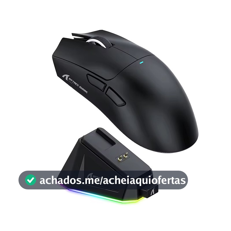 Mouse Gamer Attack Shark X11 Sem Fio RGB 22000 DPI Tri-Mode Ultra Leve