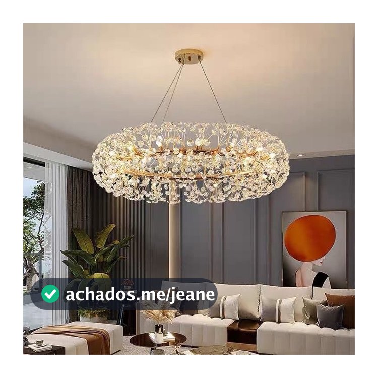 Lustre Cristal Dente De Leão Grande + G9 5w 3000k