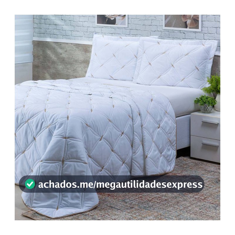 Kit Colcha Cobre Leito 3 Peças CASAL Percal 200 Fios Unique