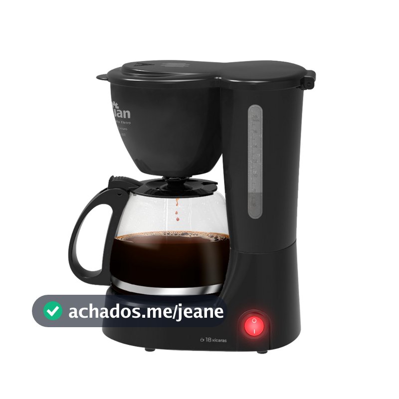 Cafeteira Elétrica Kian 18 Xícaras 650W Vidro Temperado Base Aquecida Preto