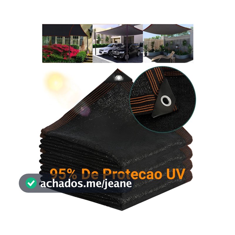 Tela de Sombreamento 95% Proteção UV com Ilhós, Toldo para Varanda, Jardim, Estufa e Quintal, Bordas Reforçadas  >