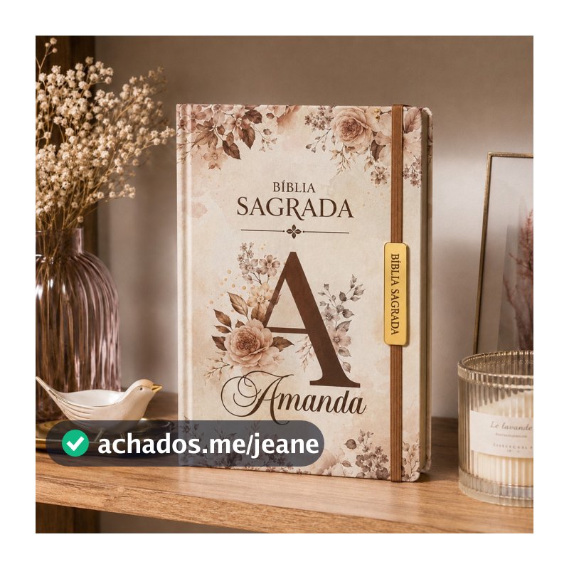 Bíblia Letra Grande Personalizada com Nome Evangélica NVI ou Católica Pastoral Capa Dura + Marcador
