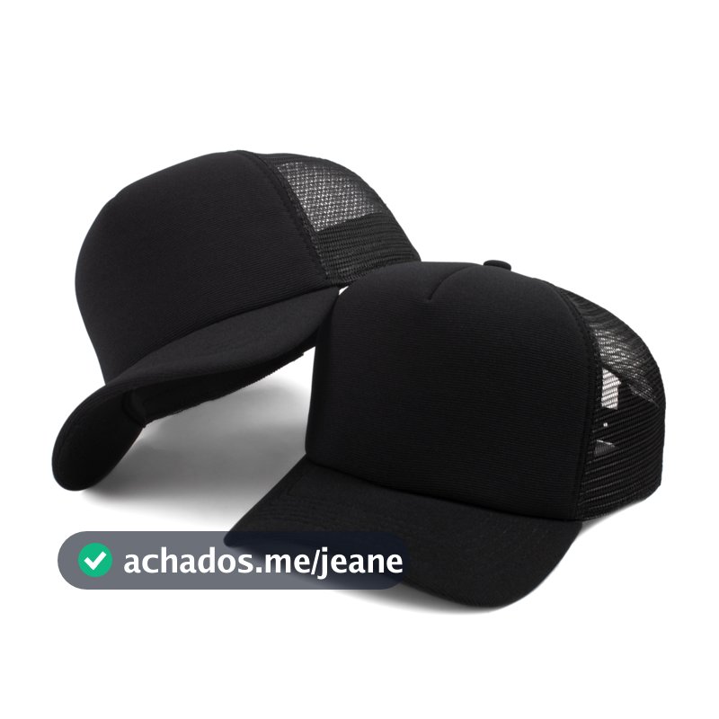 Boné Trucker Liso Barato Telinha Com Aba Curvada Masculino Redinha Respiravel Feminino Com Ajustador Original