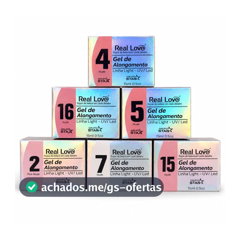 Kit 6 Sculping Gel Real Love 15 ML Linha Light - Cores Sortidas