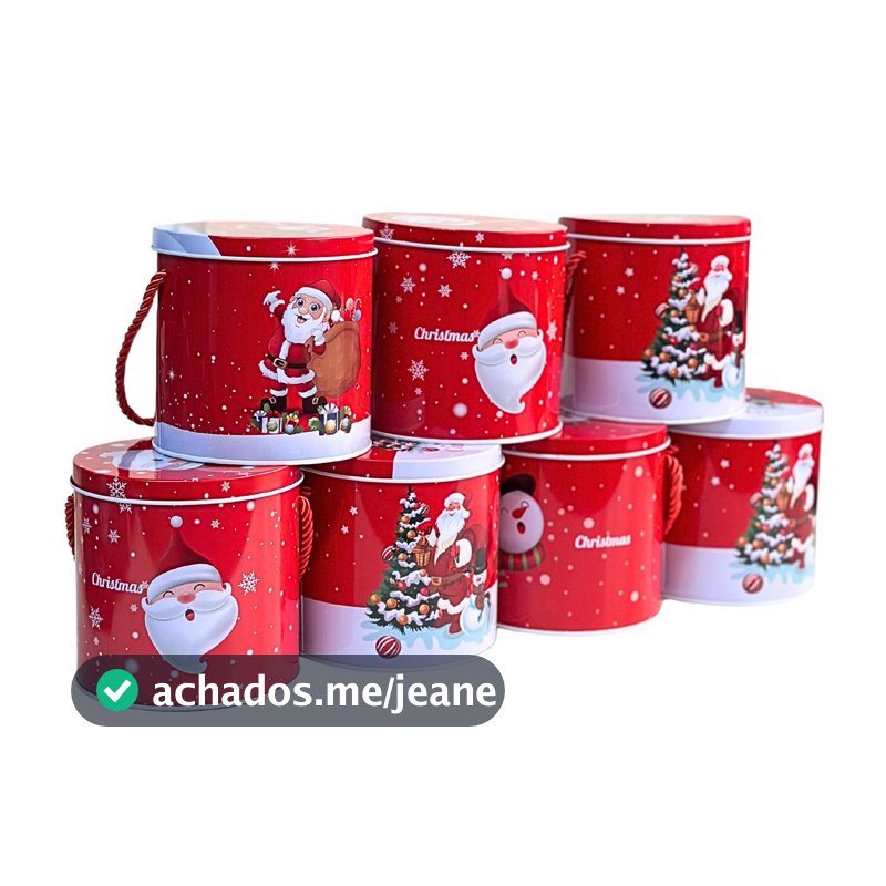 12 lata de metal NATAL decorativo papai noel sortido doce