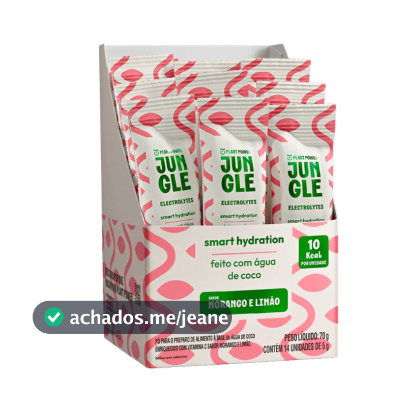 Jungle Eletrolytes Stick Plant Power Morango e Limão 14 unidades 5g