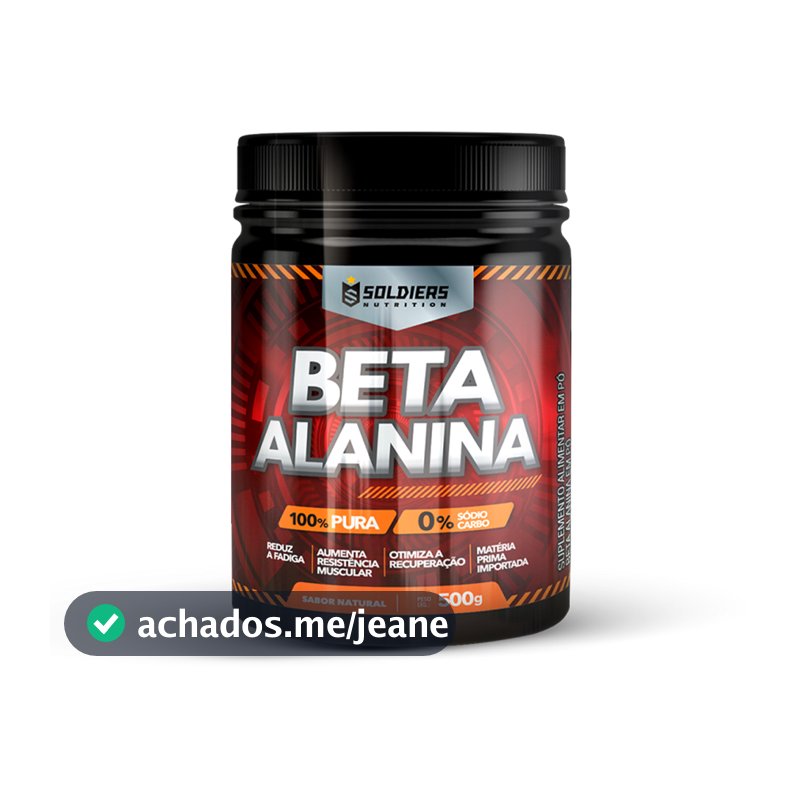 Beta Alanina 100% Pura Importada Soldiers Nutrition Suplemento Esportivo Performance Saúde