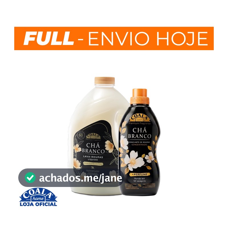 Kit Coala Laundry Chá Branco - 1 Lava Roupas 3L + 1 Amaciante Concentrado