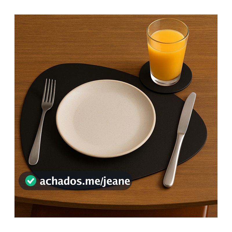 Kit Jogo americano para mesa couro + porta copos 2 , 4, 6 ou 8 kits
