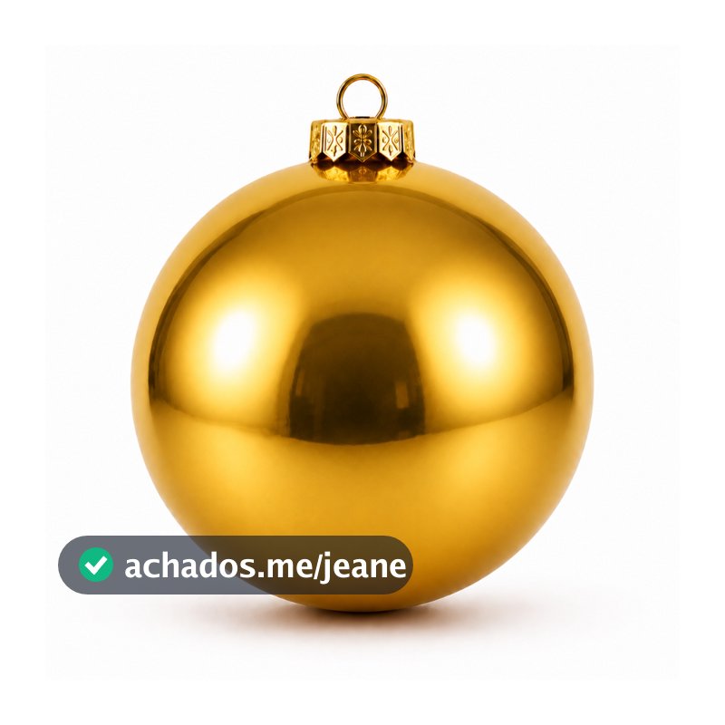 Kit 3 Bolas de Natal 17cm Vermelha Grande Enfeite para Árvore Decoração Dourada Natalina Lisa Brilhante