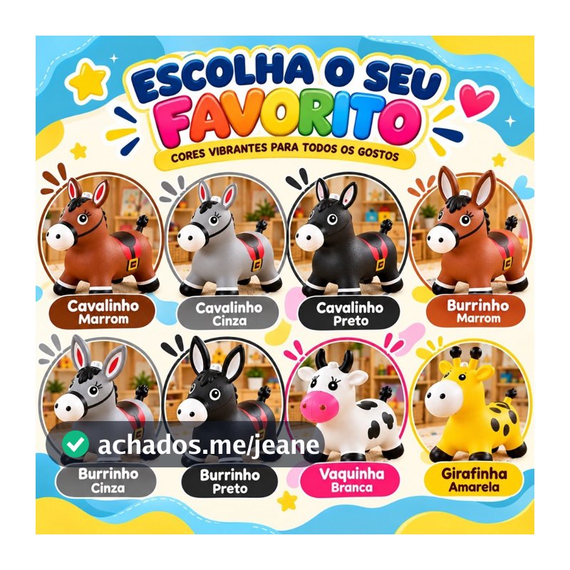 Cavalinho Upa Upa inflavel Pocoto Brinquedo Pula Pula Musica Infantil Com Musica e Led