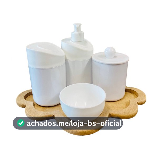 Kit Higiene Bebê SEM PERSONALIZAÇÃO c/Bandeja Nuvem Crua