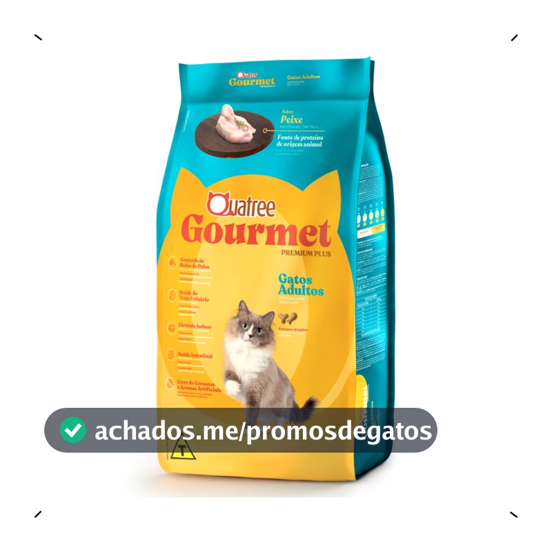 RAÇÃO QUATREE GOURMET GATO ADULTO PEIXE 10KG