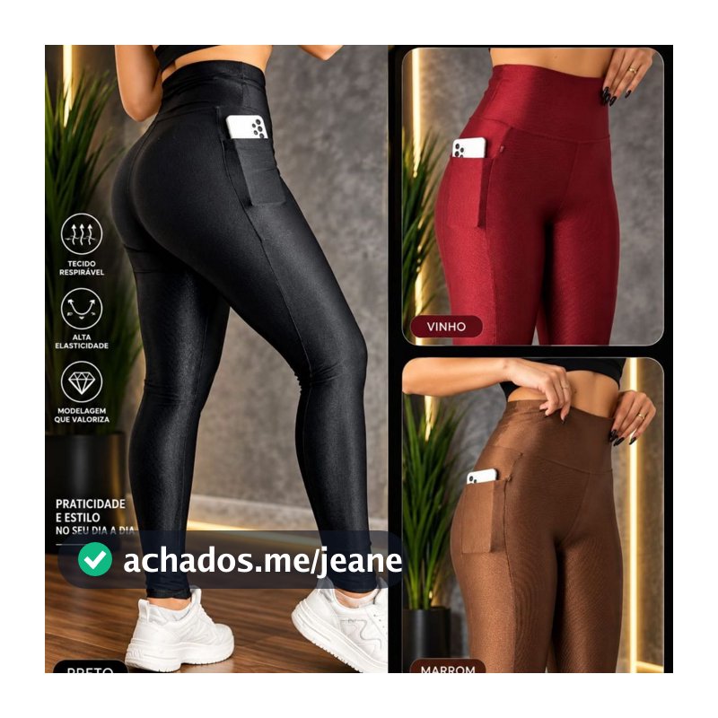 Calças Legging Feminino Fitness } Empina Bumbum 100% Zero Transparência Alta Compreção Roupas De Academia Poliamida