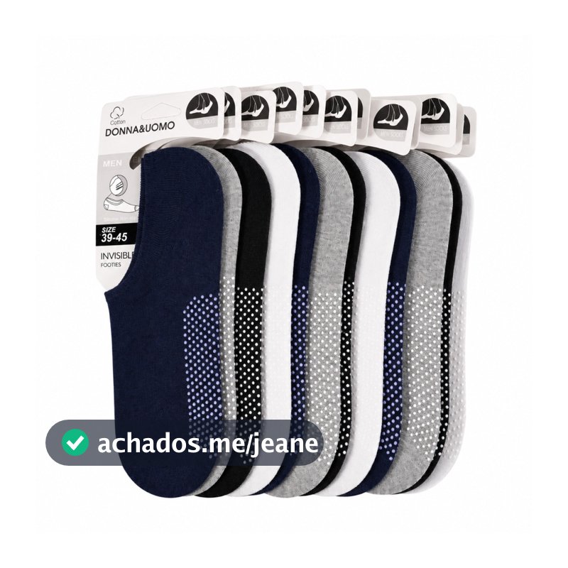 Kit 3 6 12 24 Pares Meias Invisíveis Masculinas Antiderrapantes Silicone Cano Baixo Tamanho Único 39-45 Cores Sortidas