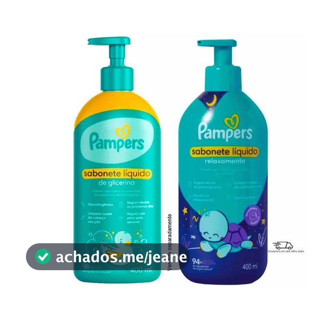 Pampers - Sabonete Shampoo Liquido Glicerina Bebe Criança 400ml
