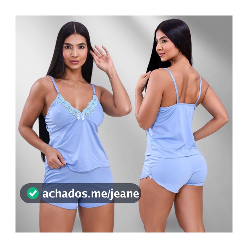 Pijama Baby Doll Malha Fria Tecido Fresquinho Roupa De Dormir Molinho Confortavel Langerie Sensual Detalhe em Renda