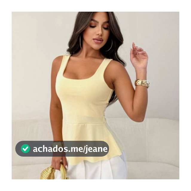 Blusa Bata Regata Feminina Com Babado Peplum Alça Larga Moda Verão Elegante Casual Confortavel  Moda