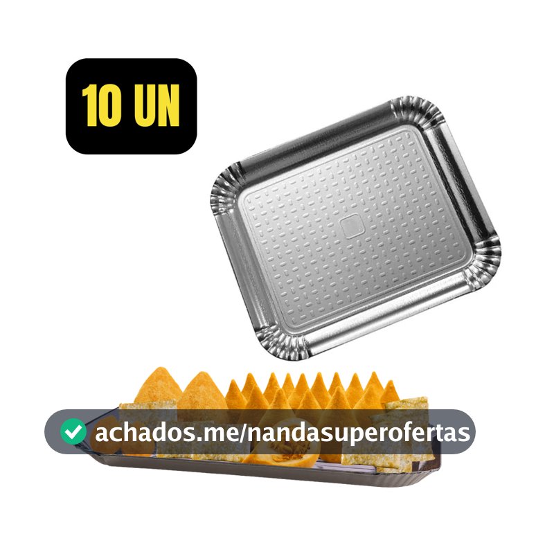 10 Bandeja Laminada Retangular Festas Salgados Bolo Torta Aniversário Panifício Tamanhos Diversos