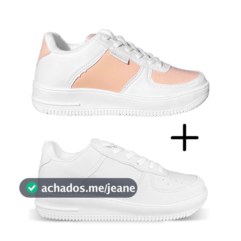 Kit 2 Tênis Feminino Unissex Casual Academia Caminhada Plataforma