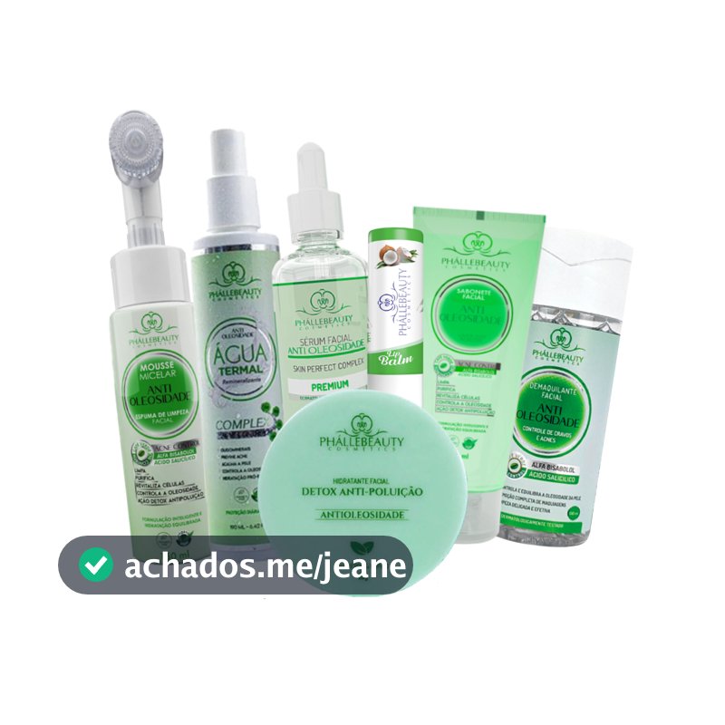 Kit Cuidado Facial Antioleosidade 7 Itens PhálleBeauty