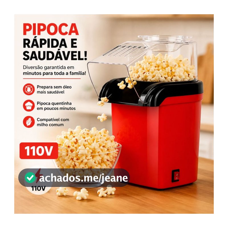 Pipoqueira Elétrica Popcorn Maker 110V  Pipoca Sem Óleo