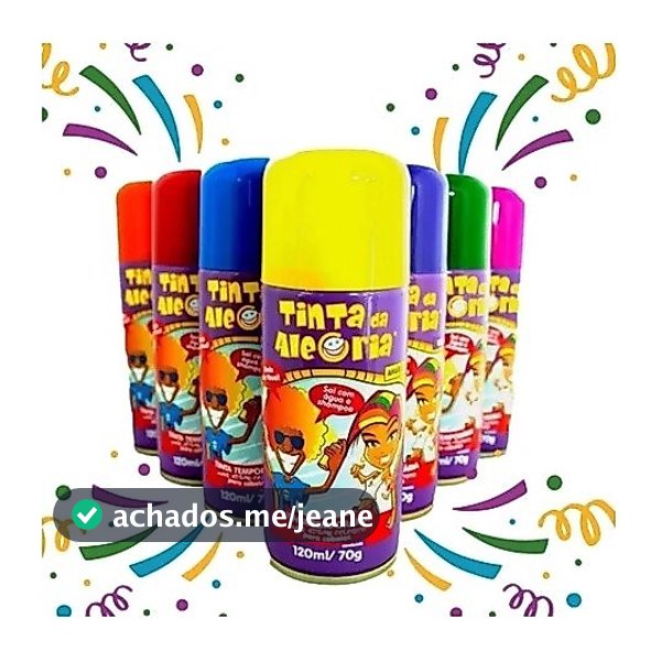 Tinta da Alegria Spray para Colorir Cabelos 150ml - 80g Todas as Cores