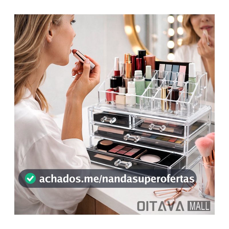 Porta Maquiagem Make Cosméticos Multiuso Perfume Prateleira 3 Andares 4 Gavetas Organização Completa