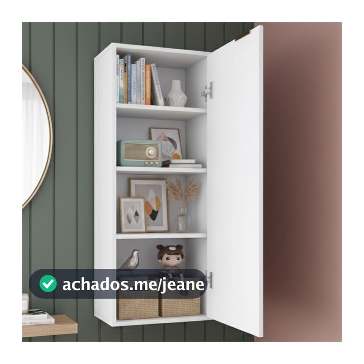 QUEIMA DE ESTOQUE - Armário Multiuso para Organização –  com 1 Porta e 3 Prateleiras