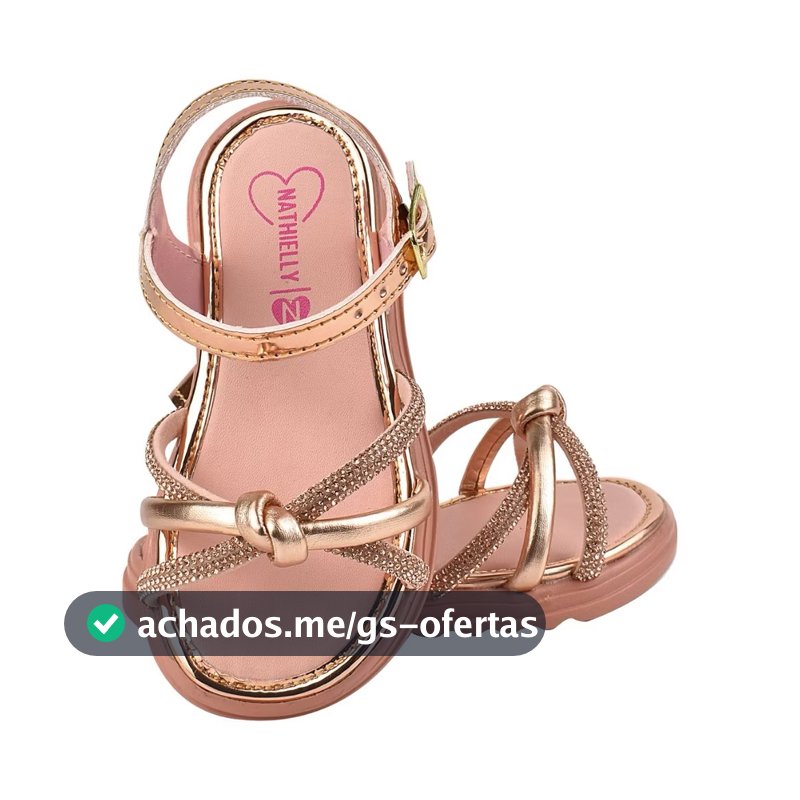 SANDÁLIA INFANTIL PARA MENINAS TIRA STRASS BRILHO ANTIDERRAPANTE