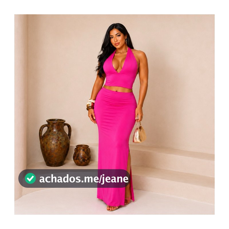 Conjunto Femenino vestido Saia Longa com fenda atras Cropped Frente Unica blusa feminina Amarração