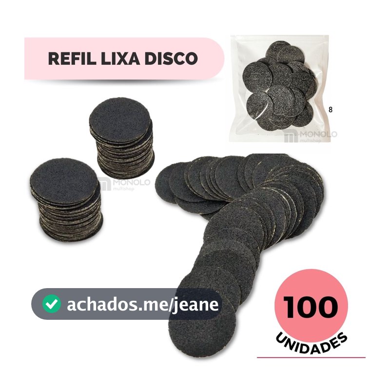 Refil Lixa Disco Pedicuro Adesiva 100 unidades Envio Rápido