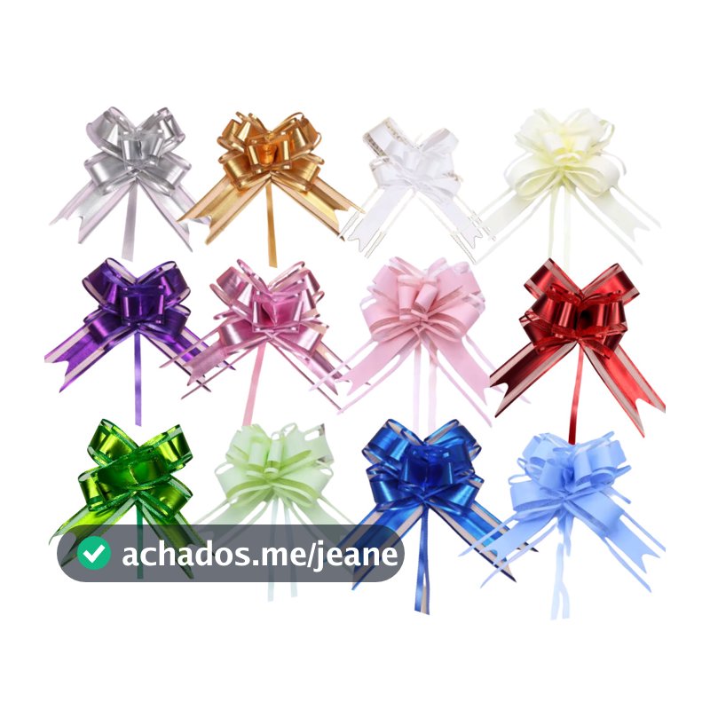 Kit com 10/20/50 Laços Mágicos de Organza Médio | Laço para Presente Fácil de Montar – Decoração Prática e Elegante