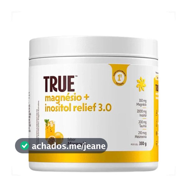 True Source Minerais/vitaminas True Magnésio + Inositol Relief 3.0 350g - True Source Pó Maracujá