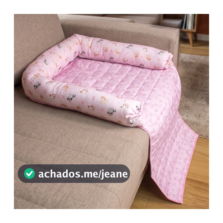 Cama Pet Protetor de Sofá Com Ziper Reforçado Estampa Yorkshire Rosa Para Cães de Raças Pequenas